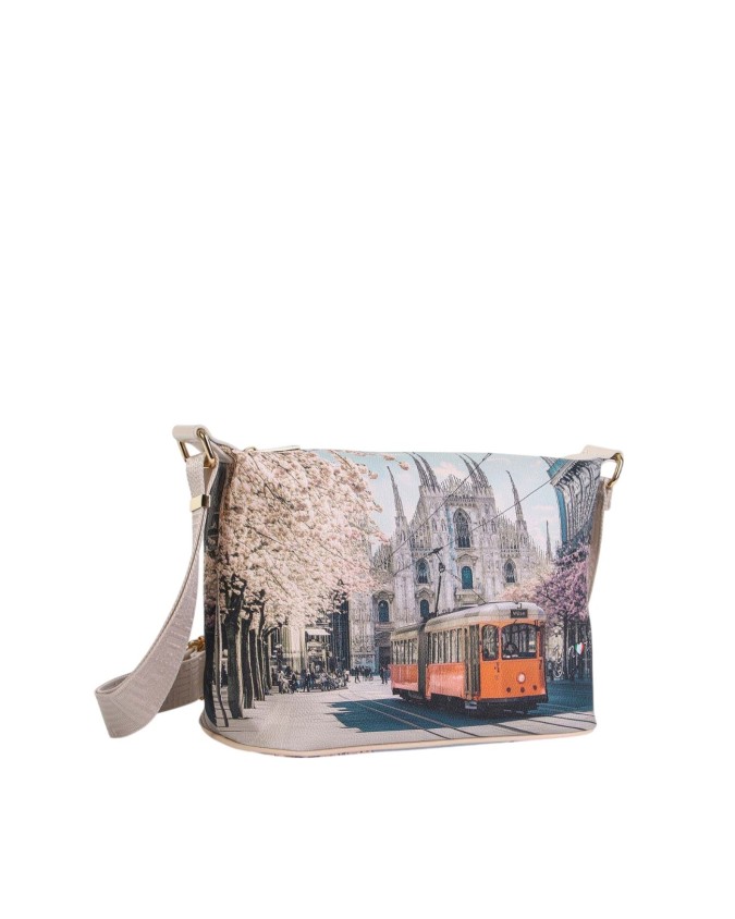 Ynot – Hobo-Tasche, Größe S, aus Kunstleder mit Stadt-Print