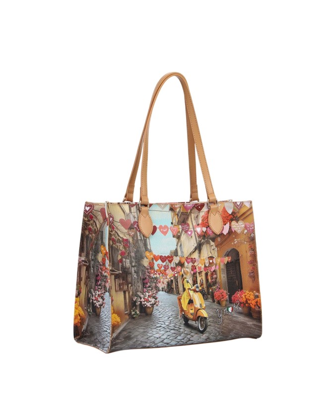 Ynot - Square Shopping Shoulder Bag, Size XL, in Faux Leather