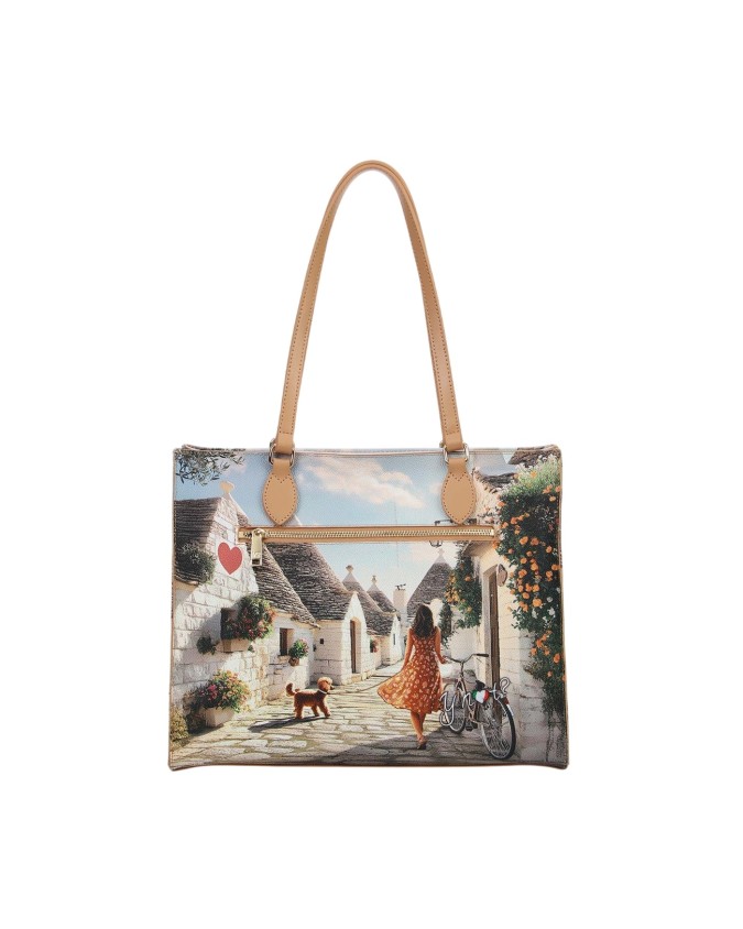 Ynot - Square Shopping Shoulder Bag, Size XL, in Faux Leather