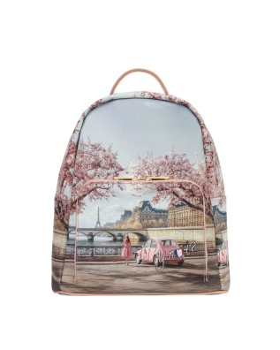  Ynot - Zaino donna Tg. M con tasca esterna in ecopelle stampa