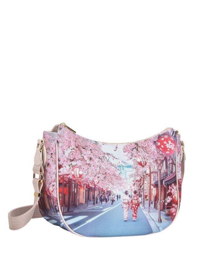 Ynot - Large Tote Bag with Faux Leather Shoulder Strap, "Città