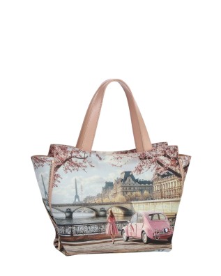  Ynot - Borsa Tote bag Tg. M in ecopelle con due manici stampa 2