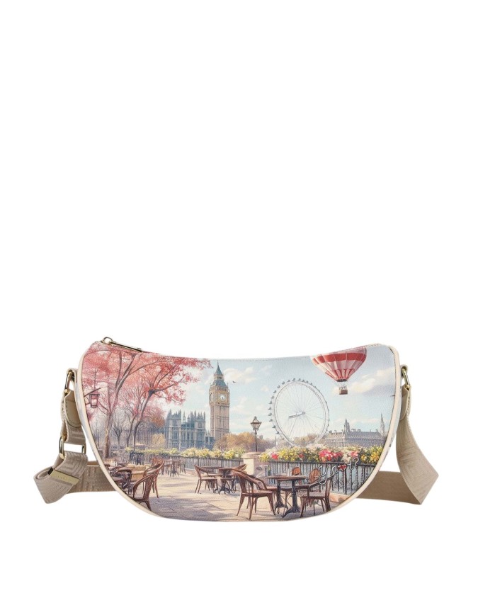 Ynot - Size S Shoulder Bag in Faux Leather with City Print and