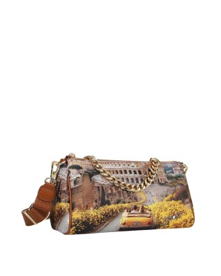  Ynot - Borsa bauletto in ecopelle con manico in metallo e 2