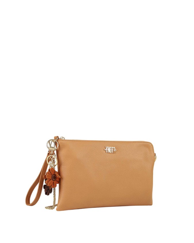 Ynot - Faux leather clutch with metal shoulder strap, Size M