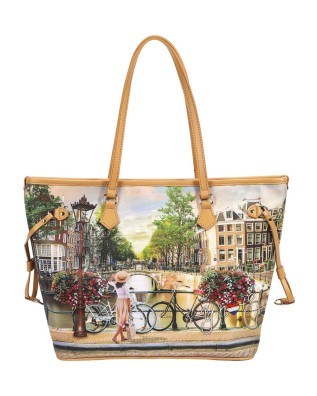 Ynot - Shopping bag in pvc con stampa Yesbag