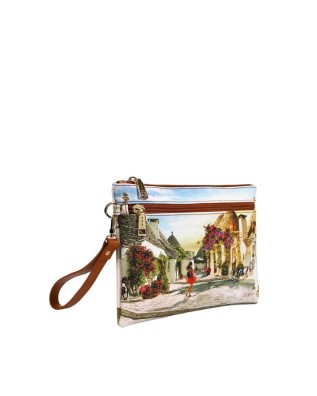  Ynot - Clutch Donna Tg. M in ecopelle con stampa e zip 2