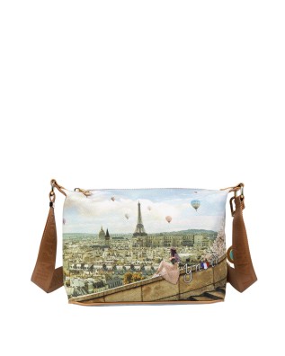  Ynot - Borsa a sacca Hobo Tg. S in ecopelle stampa città Yesbag