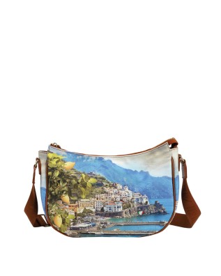  Ynot - Borsa hobo Tg. L in ecopelle stampa città Yesbag