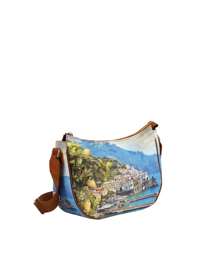 Ynot – Hobo-Tasche, Größe L, aus Kunstleder mit Stadtmotiv