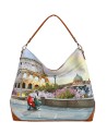 Ynot – Hobo-Umhängetasche aus Kunstleder mit Stadtmotiv Yesbag