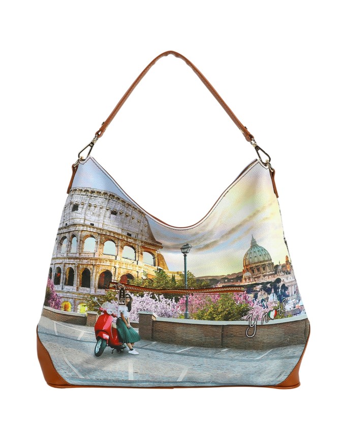 Ynot – Hobo-Umhängetasche aus Kunstleder mit Stadtmotiv Yesbag