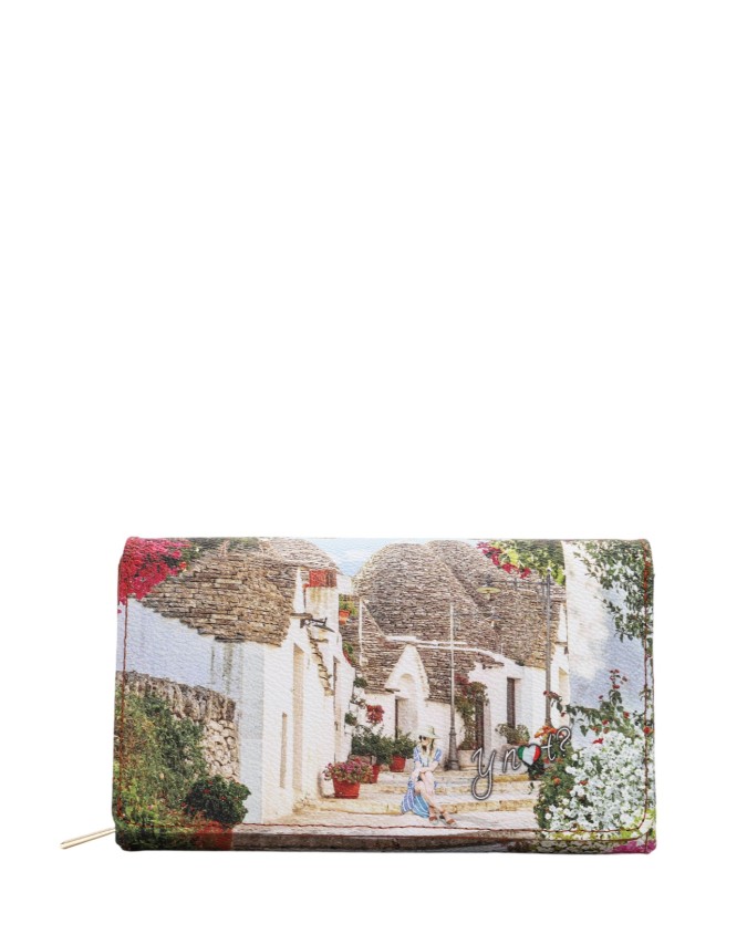 Ynot - Women's Flap Wallet, Size S, in Faux Leather with "City"