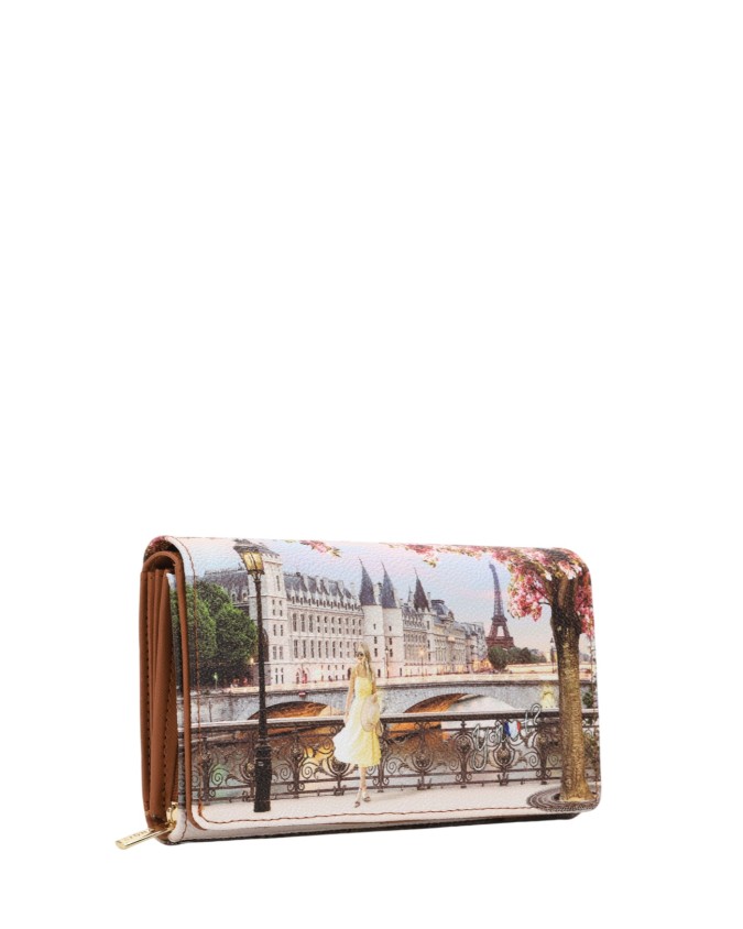 Ynot - Women's Flap Wallet, Size S, in Faux Leather with "City"