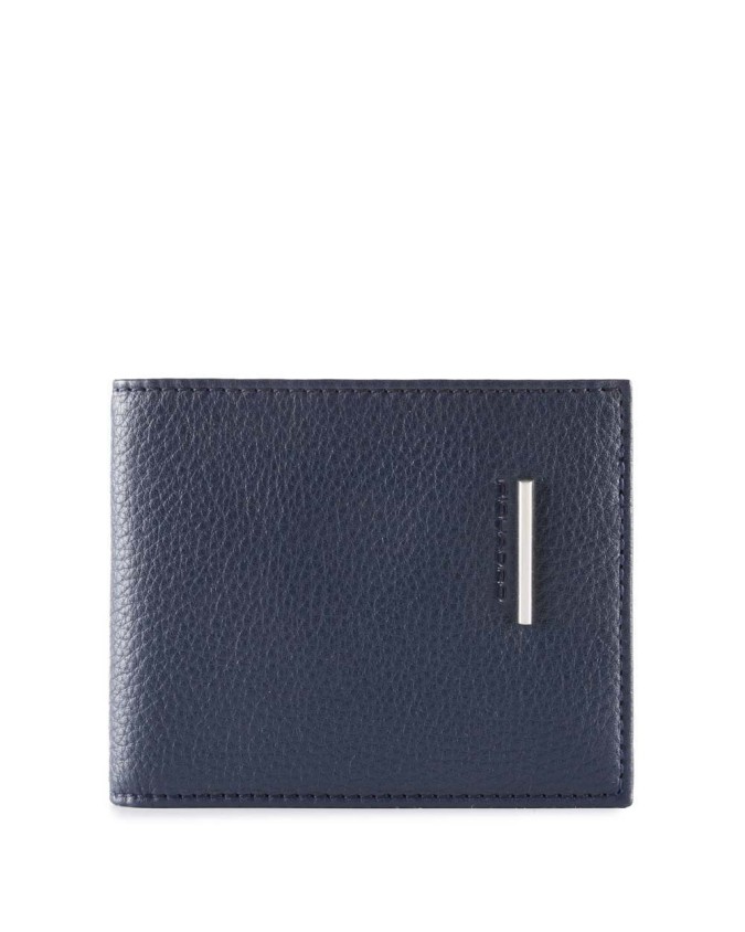 PIQUADRO - Portafoglio uomo in pelle con porta monete - Blu - PU1239MO/BLU  su