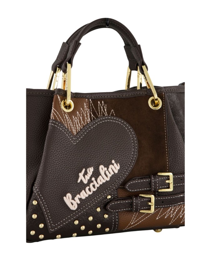  Braccialini - Borsa a mano con tracolla in ecopelle Tg.S Amy