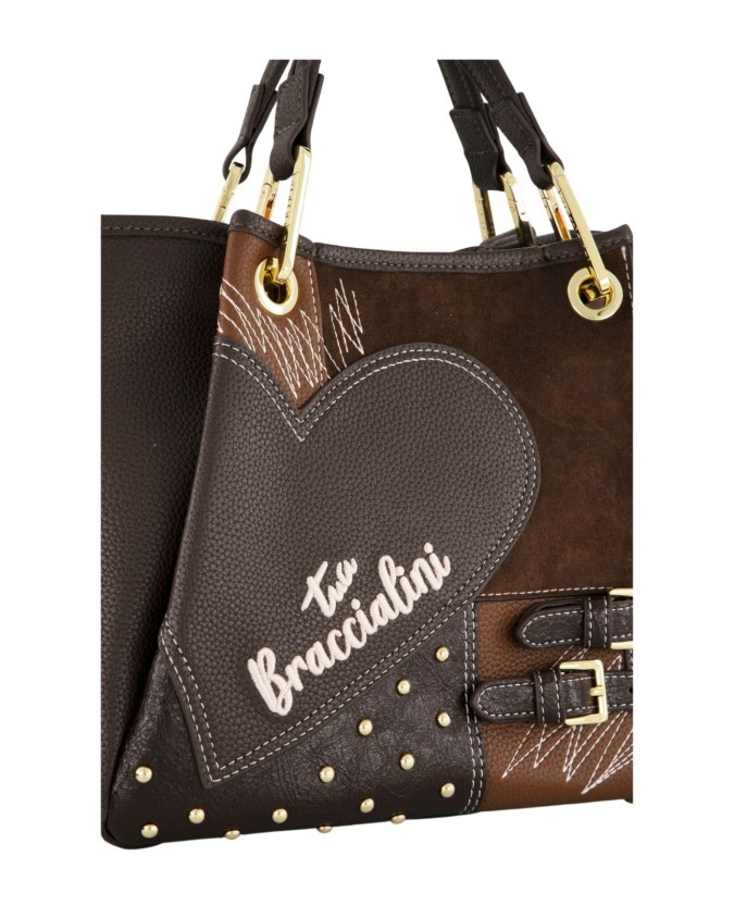  Braccialini - Borsa a mano con tracolla in ecopelle Tg. 