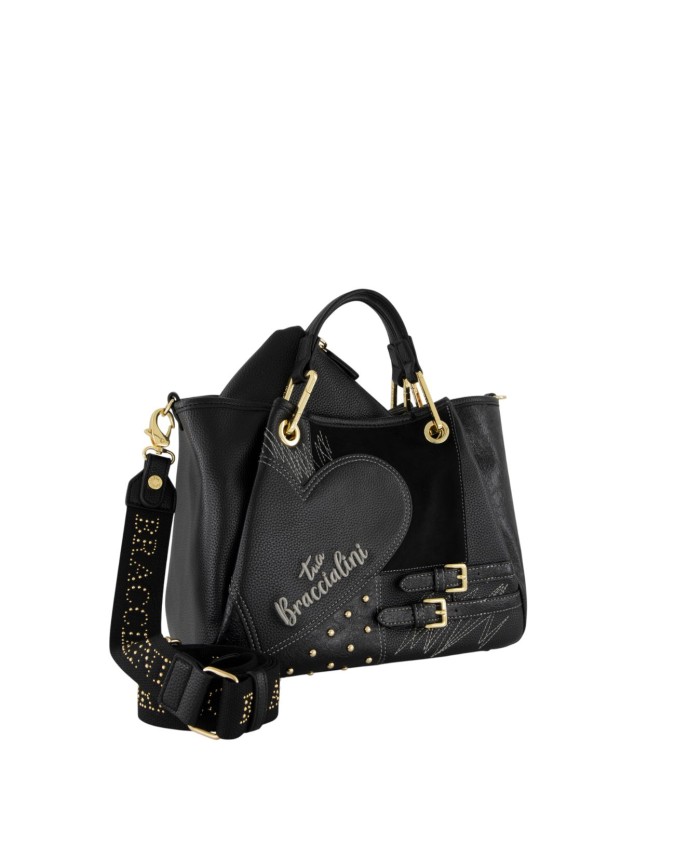  Braccialini - Borsa a mano con tracolla in ecopelle Tg. 