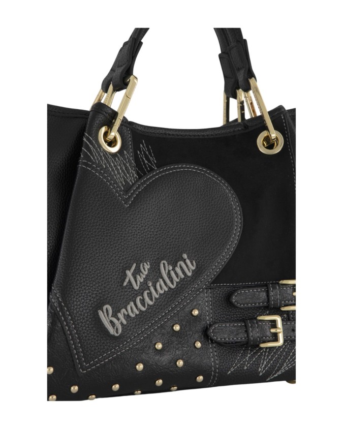  Braccialini - Borsa a mano con tracolla in ecopelle Tg. 