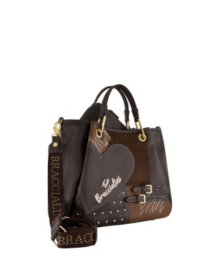  Braccialini - Borsa a mano con tracolla in ecopelle Tg.  2