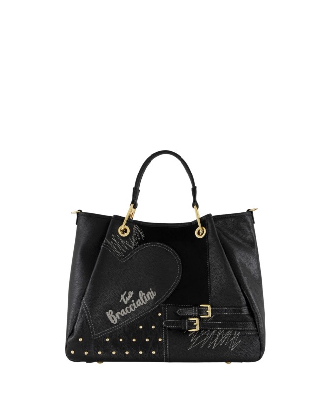  Braccialini - Borsa a mano con tracolla in ecopelle Tg. 