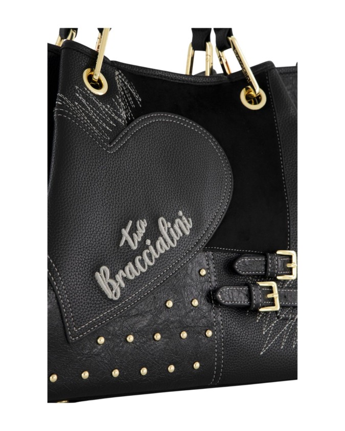  Braccialini - Borsa a mano con tracolla in ecopelle Tg. 