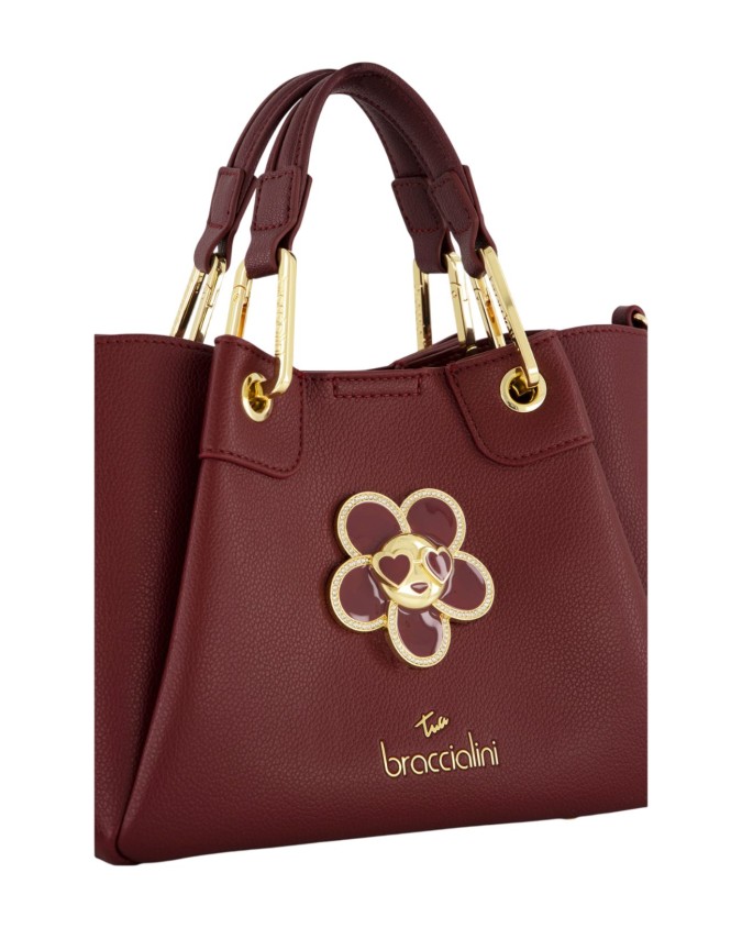 Braccialini - Borsa a mano Tg. S in ecopelle con charm gioiello