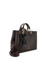 Braccialini - Large faux leather handbag with keychain and ribbon by Beth
