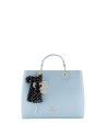 Braccialini - Large faux leather handbag with keychain and ribbon by Beth