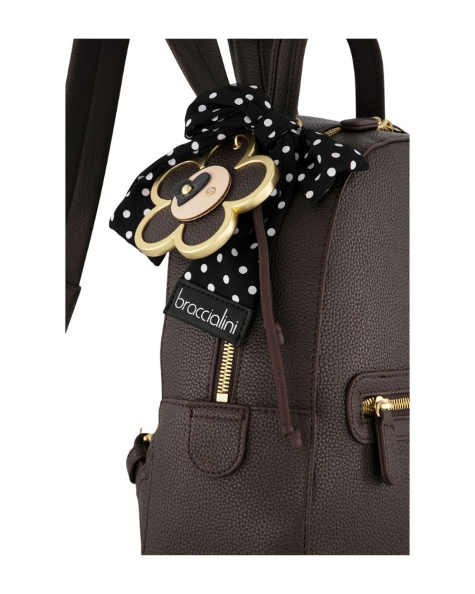  Braccialini - Zaino donna in ecopelle con portachiavi e