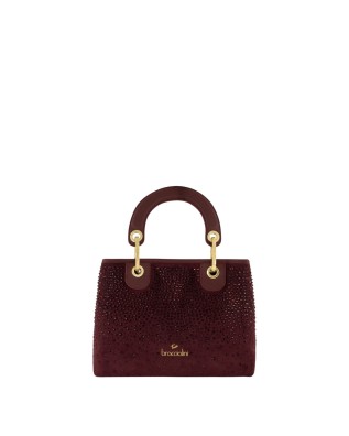Braccialini - Beth Strass suede-look faux leather handbag...