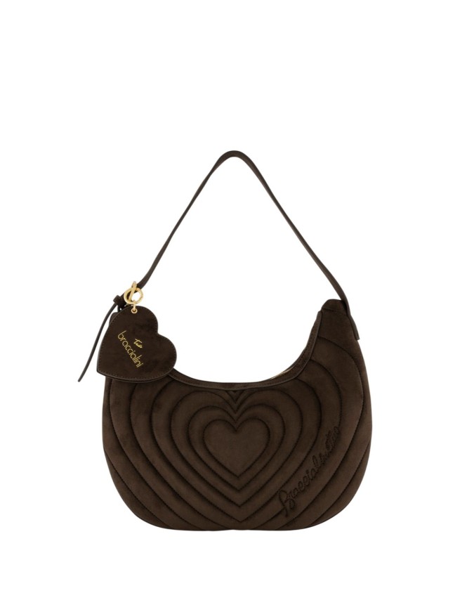  Braccialini - Borsa a spalla hobo in ecopelle scamosciata Beth