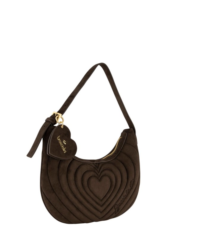  Braccialini - Borsa a spalla hobo in ecopelle scamosciata Beth