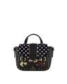 Braccialini - Handtasche aus Kunstleder, Größe M, mit Nieten und Rock-Schulterriemen