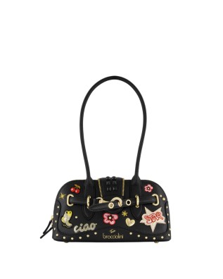  Braccialini - Borsa bauletto con due manici in ecopelle con
