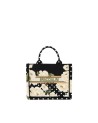 Braccialini - Medium-sized handbag in embroidered fabric with a Queen shoulder strap