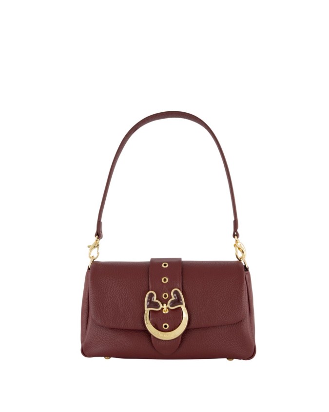  Braccialini - Borsa a spalla in pelle con patta e manico