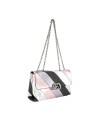  Braccialini - Borsa a spalla in pelle con tracolla in metallo