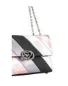  Braccialini - Borsa a spalla in pelle con tracolla in metallo