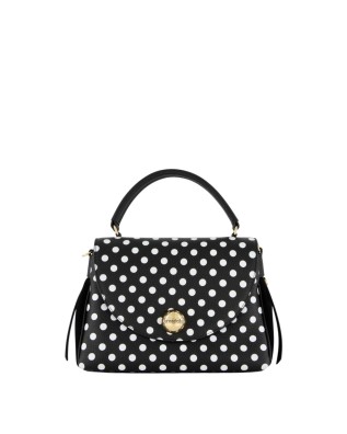  Braccialini - Borsa bauletto in pelle con patta e manico