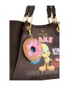  Braccialini - Borsa a mano in ecopelle con stampe Looney Tunes