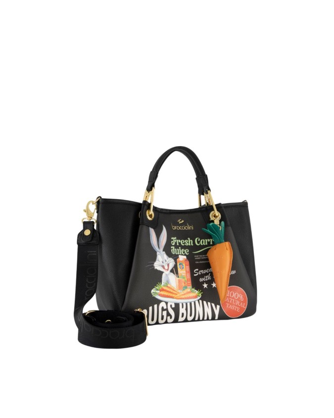  Braccialini - Borsa a mano in ecopelle con stampe Looney Tunes