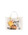  Braccialini - Borsa a mano in ecopelle con stampe Looney Tunes