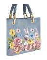 Braccialini - Size M handbag with a suede-look faux leather shoulder strap: Bugs Bunny Beth LT Bloom