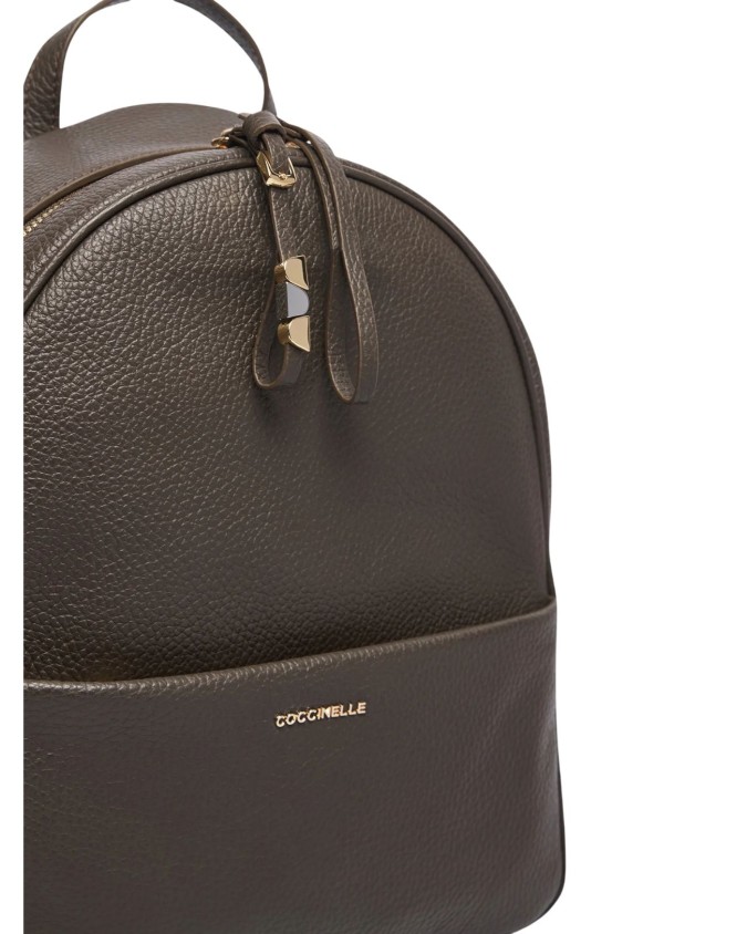 Coccinelle - Nory Women's Leather Backpack with Exterior Pocket