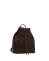 Gianni Chiarini - Damenrucksack Größe M aus Wildleder mit violetten Kontrastnähten