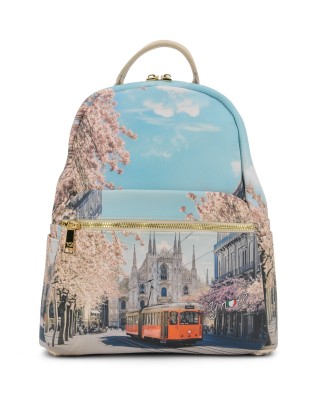 Ynot - Women's faux leather backpack with a front pocket