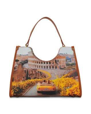  Ynot - Tote bag small in ecopelle stampa città Yesbag