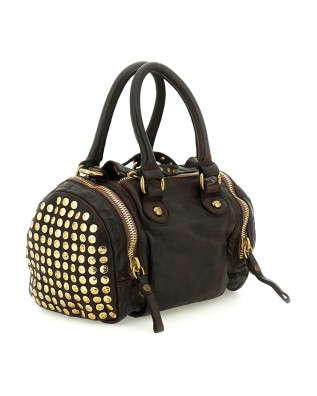  Campomaggi - Borsa Bauletto con Borchie in Pelle di Vacchetta 2
