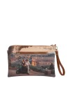 Ynot - Clutch con Tracolla e Polsiera in Ecopelle Stampa Città